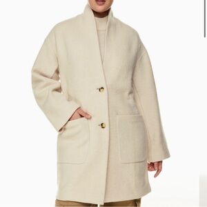 NWT Aritzia Women's Beige Coat ELM Jacket Size M Color Heather Bone